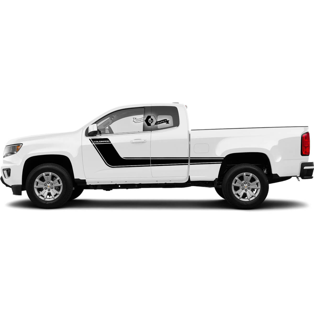 2x pegatinas de vinilo a rayas para puertas laterales modernas, calcomanía gráfica 2022+ 2023+ Chevy Colorado
