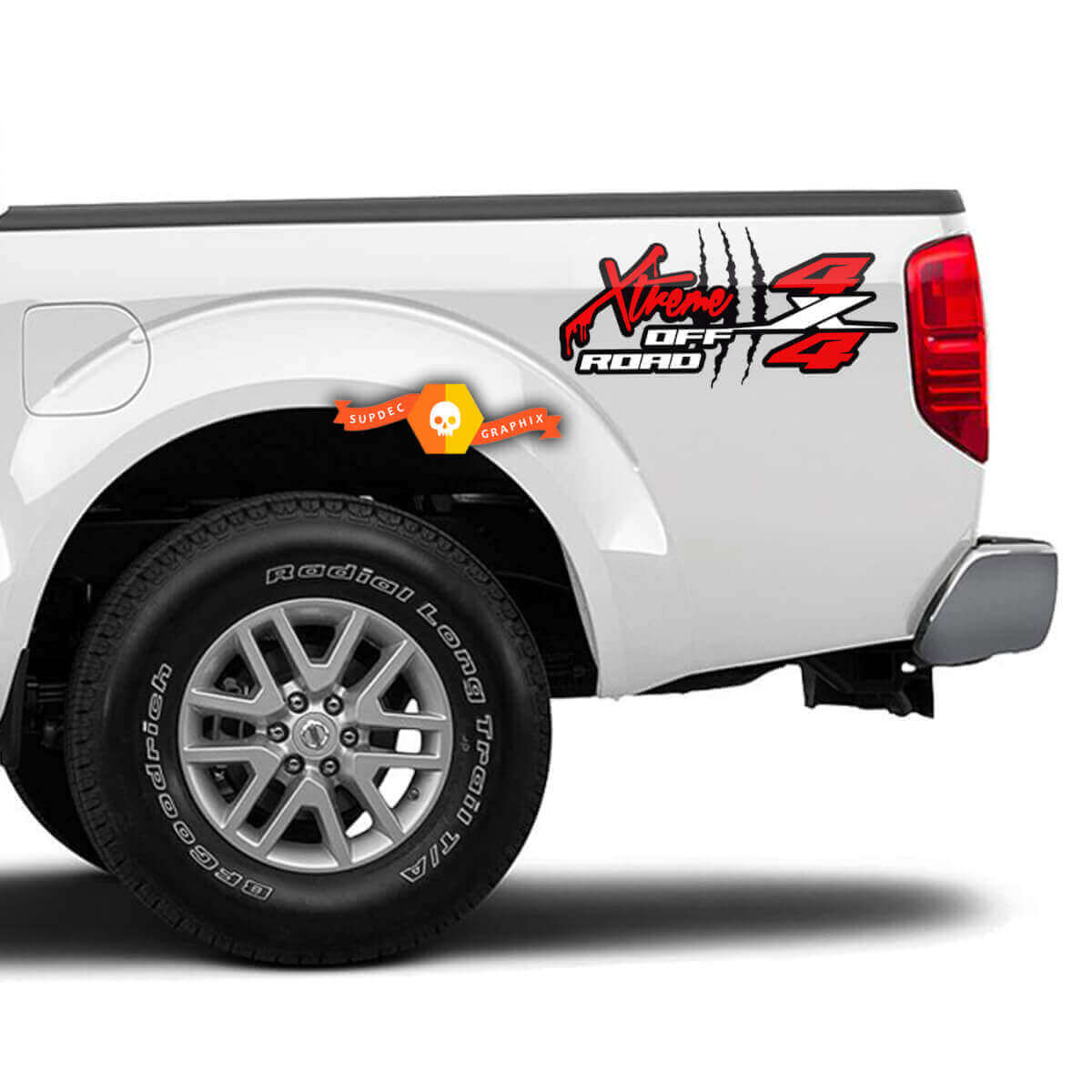 Pegatina de vinilo extrema 4X4 Off Road para la parte lateral de la cama del Nissan Frontier