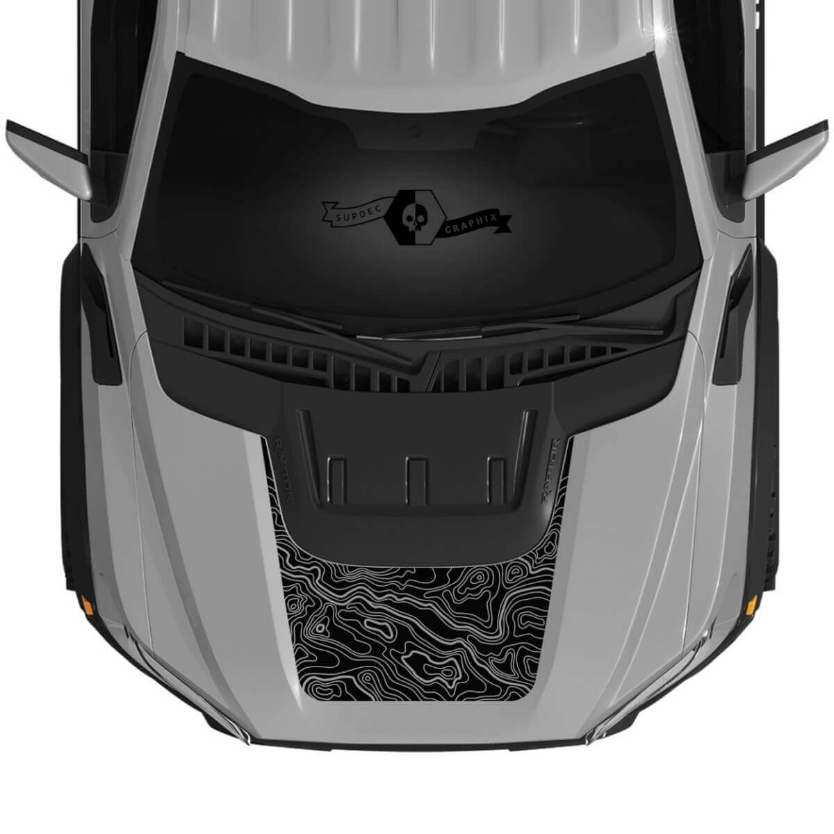 Gráficos de Capó de Mapa Topográfico Vinilo Calcomanías Pegatinas para Musclecar Camión