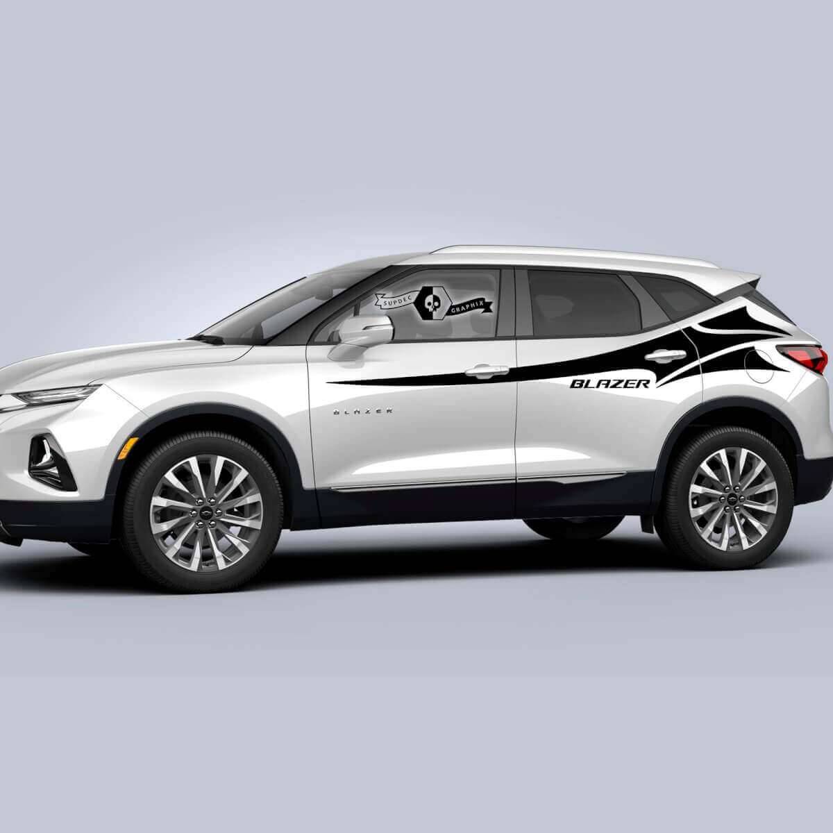 Par de gráficos de vinilo para puertas de franja lateral para Chevrolet Blazer 2023
