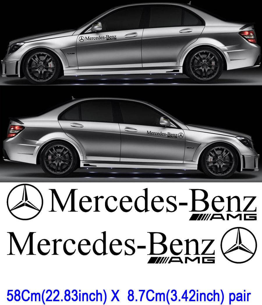 2 pegatinas Mercedes Benz Motorsport Calcomanía COCHE AMG C63 E63 SLK SL6
