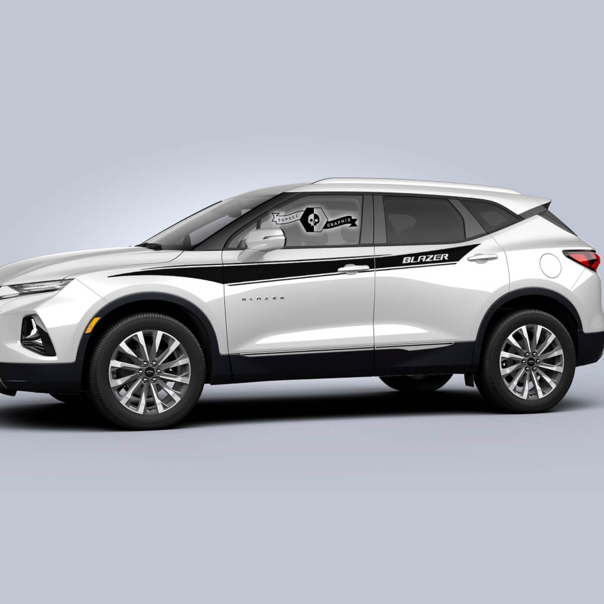 Par Chevrolet Blazer 2023 puertas laterales arriba raya línea decorativa guardabarros vinilo calcomanía pegatina
