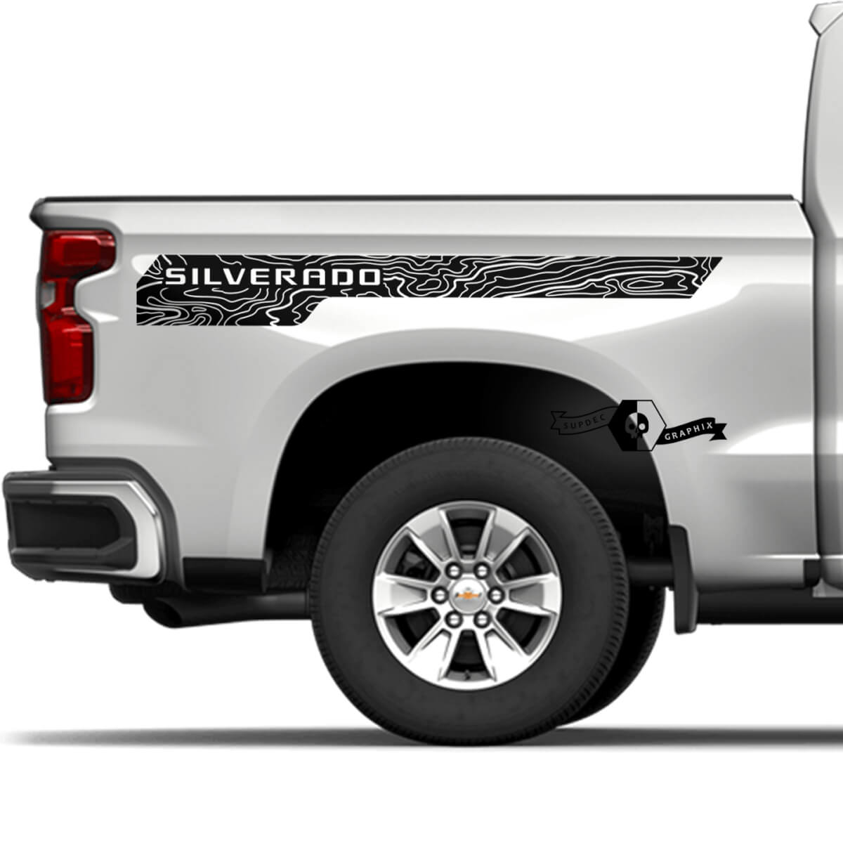 Combinar Chevrolet Silverado 2022+ 2023 Mapa topográfico LOGO LOGO DE LOGO DE LOGO PETACTERA DE VINILO