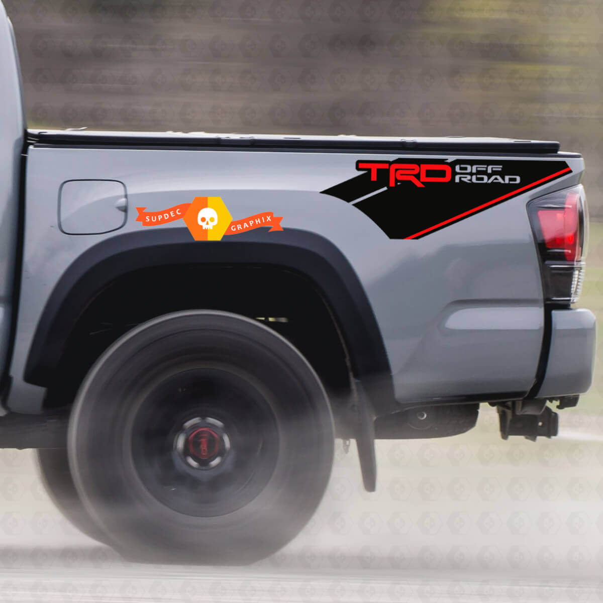 Par Tacoma TRD Off Road Calcomanía Cabecera 2 colores Calcomanías para Toyota Camión Vinilo Calcomanía Gráfico
