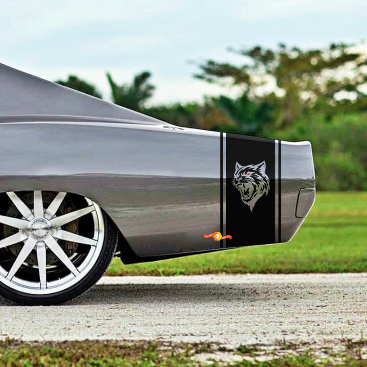 Kit de calcomanías de vinilo estilo Wildcat para los laterales de la caja para Dodge Charger 1968-70