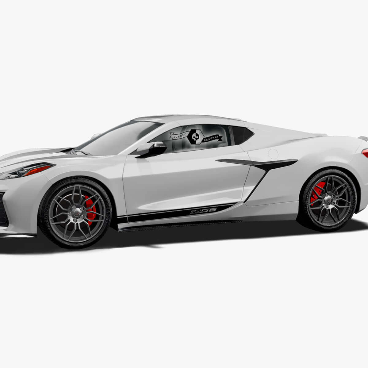 2x Calcomanía de vinilo con el logotipo Z06 de las puertas laterales del Chevrolet Corvette
