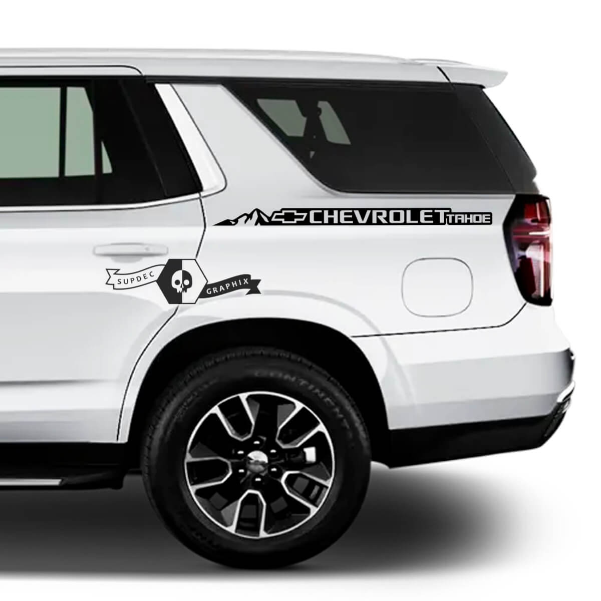 2 pegatinas de vinilo para Chevrolet Tahoe Stripe Mountains 2020 2021 2022 2023 + gráficos
