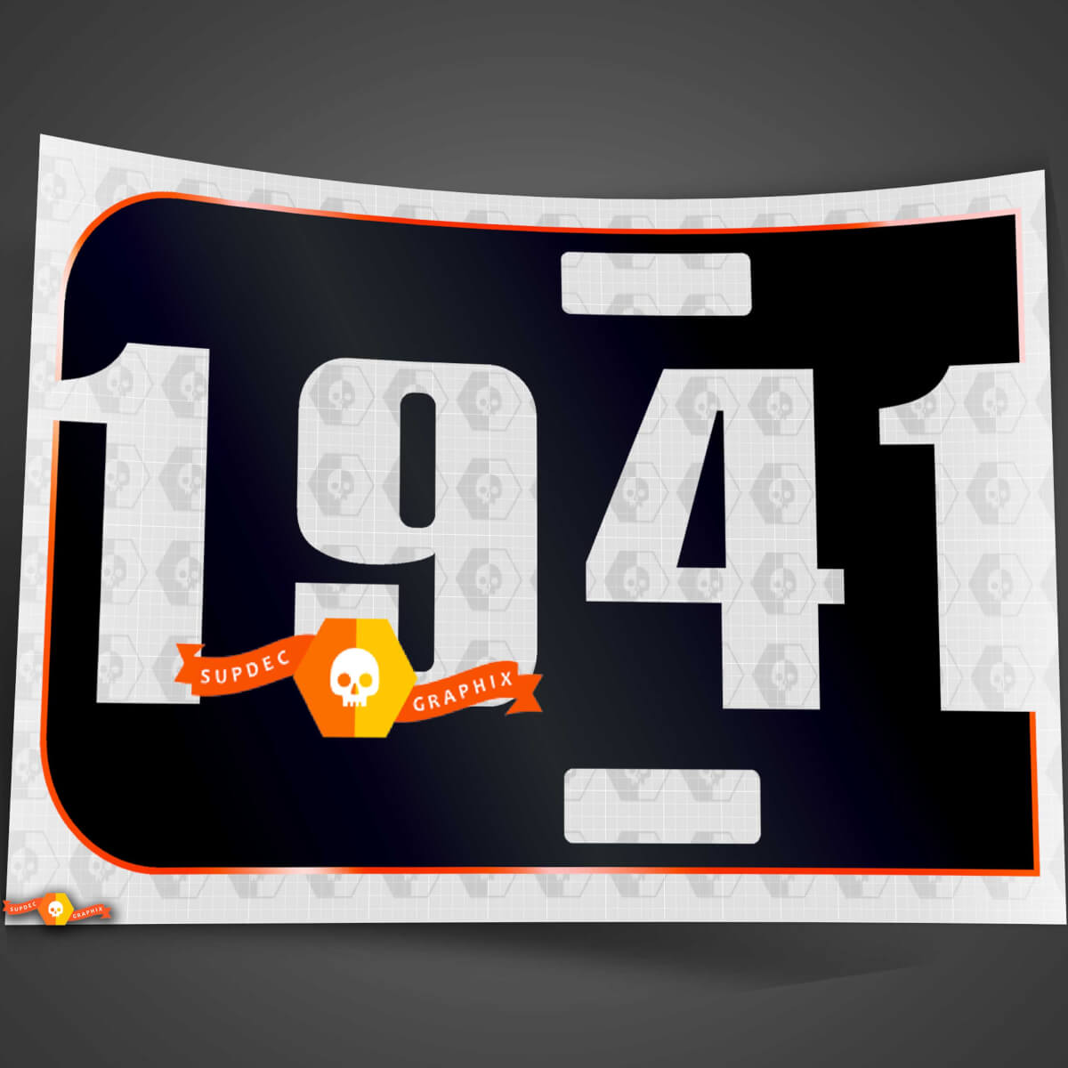 Jeep Wrangler JL JT Rubicon 1941 Blackout Outline Hood Decal 2 Colors