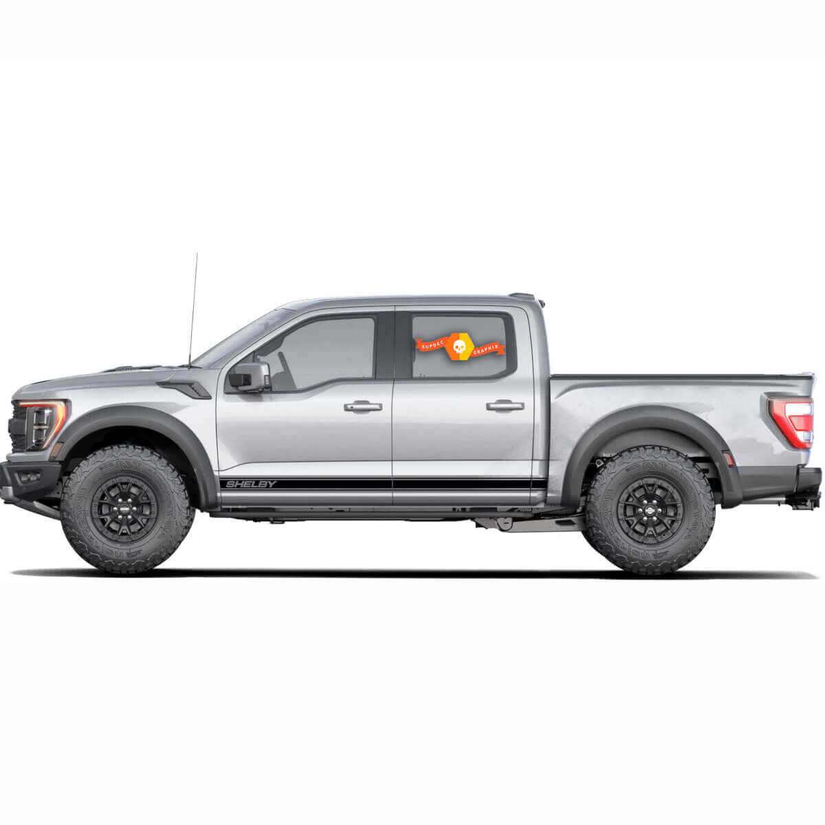 Juego de calcomanías de vinilo para franjas laterales inferiores estilo Shelby para musclecar camioneta 2022-23