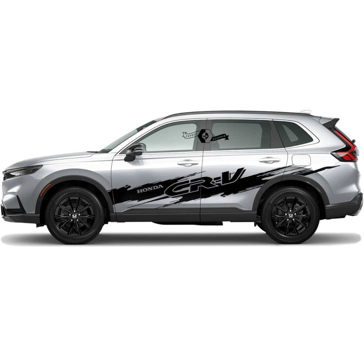 2x Honda CR-V 2020 2021 2022 2023 Side Doors Body Splash Logo Inverse Destroyed Vinyl Decal Sticker Gráficos
