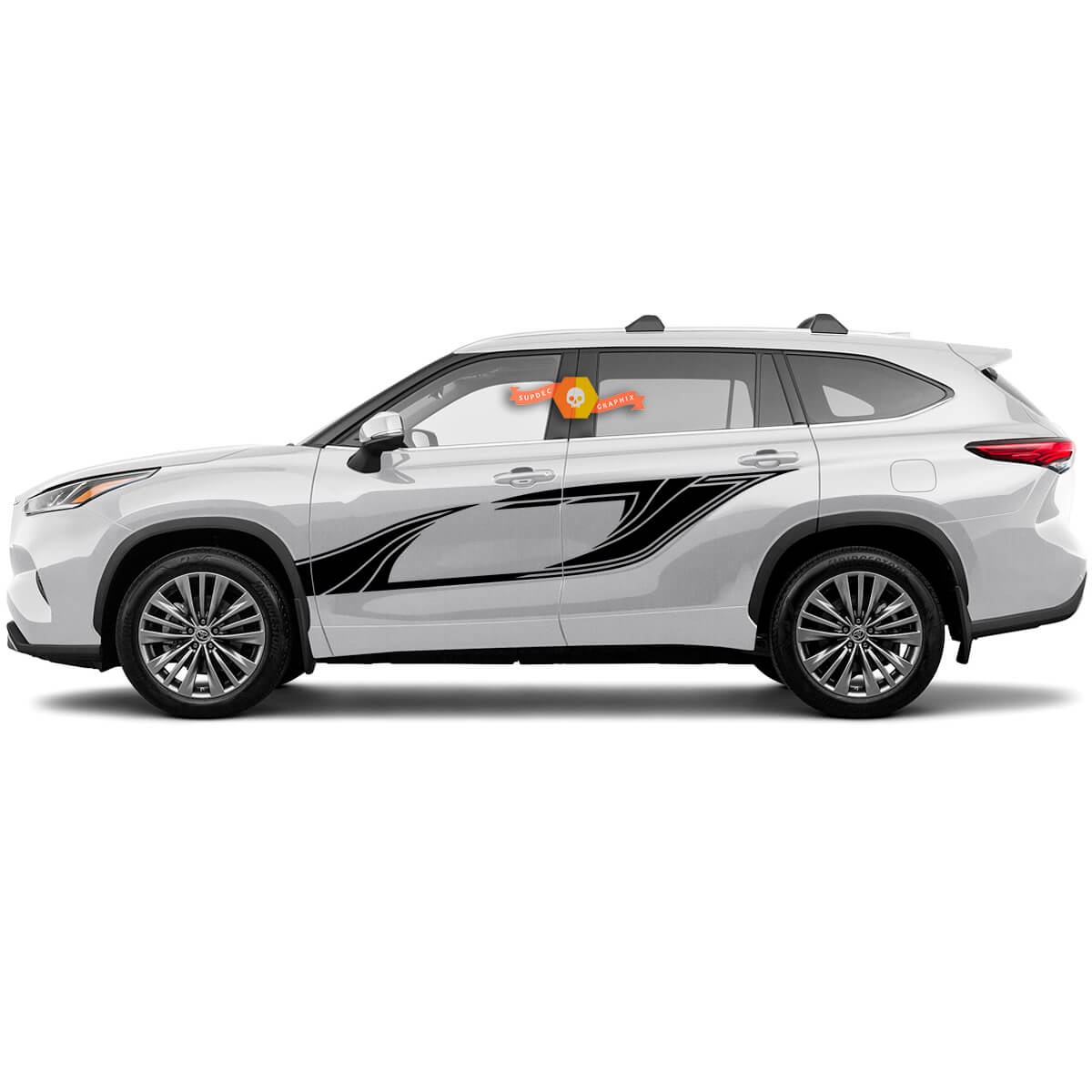 Combinar Toyota 2020 Highlander Poors Wrap Cechefal Sticker Kit de franja lateral