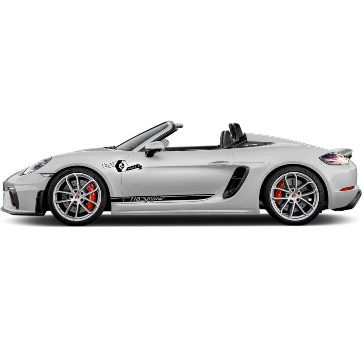 Kit de Vinilo con Tiras Laterales de Puerta de Marca para Porsche 718 Spyder 2022