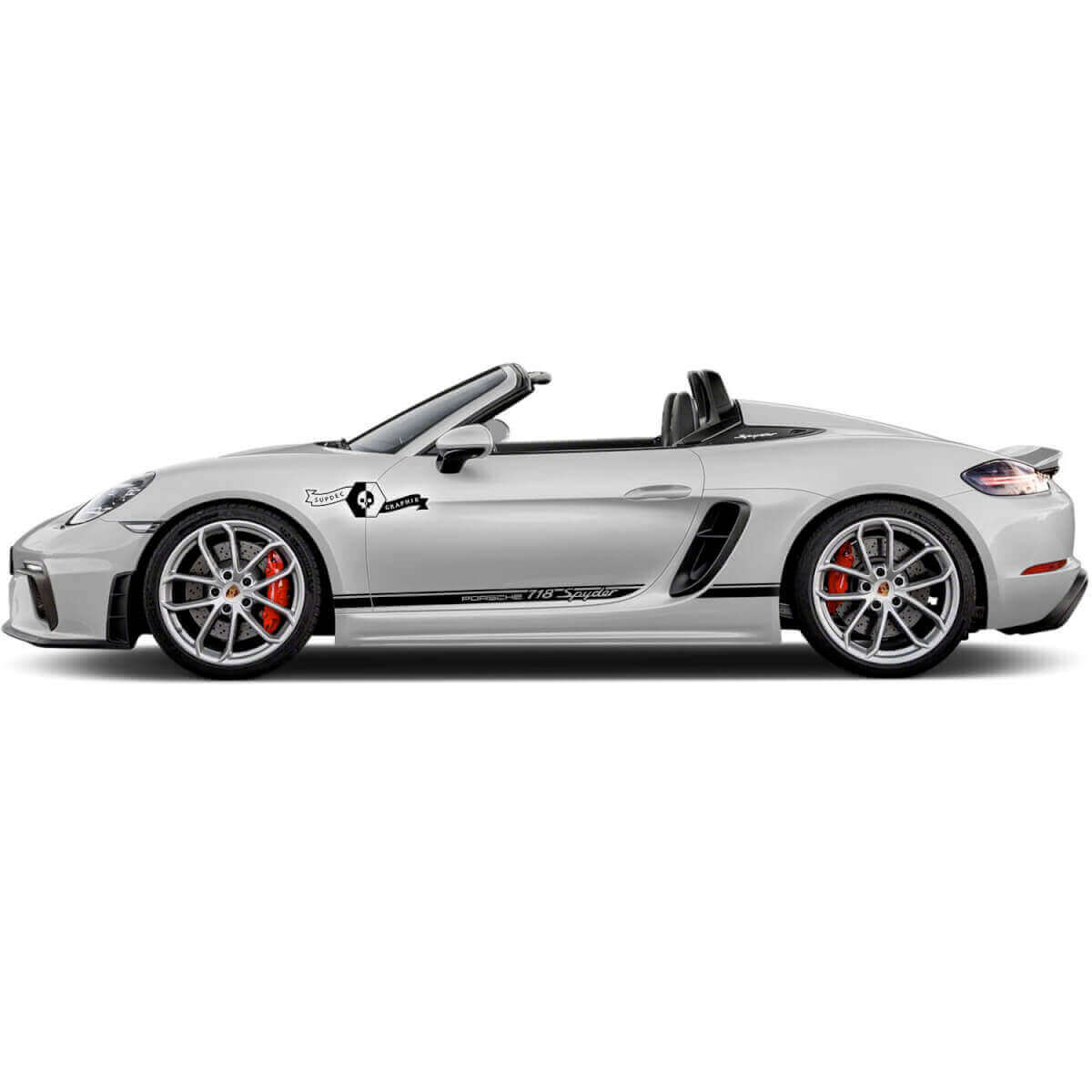 Pegatinas de vinilo con franjas para paneles laterales de carreras para Porsche 718 Spyder 2022