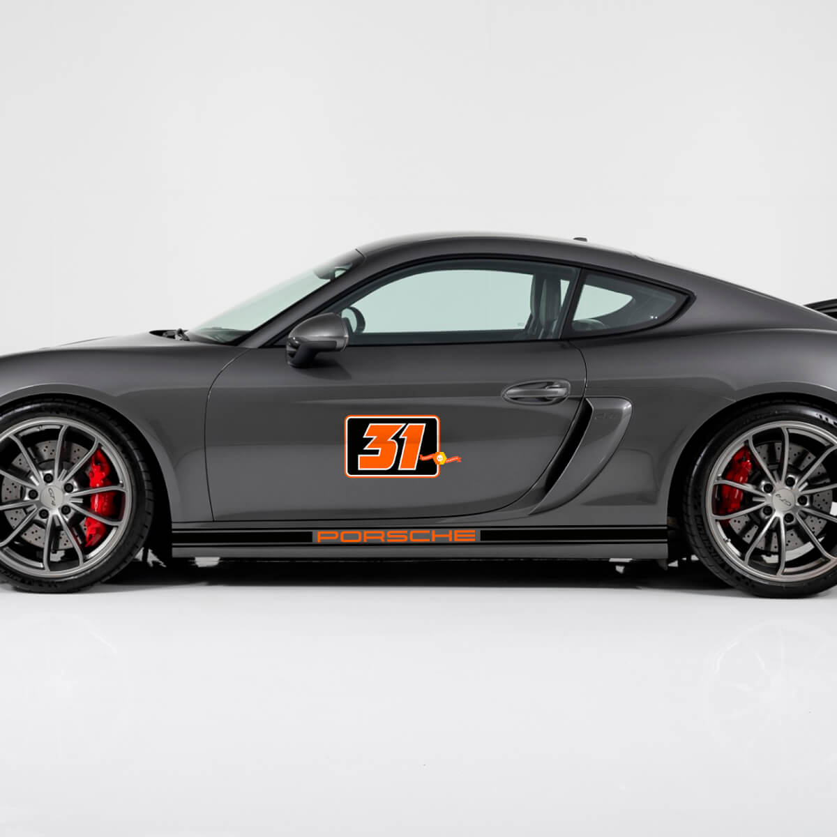 Combinar Porsche 9ff Gturbo r Caladecal lateral Rocker Panel Stripes Kit Kit Decal - 2 colores