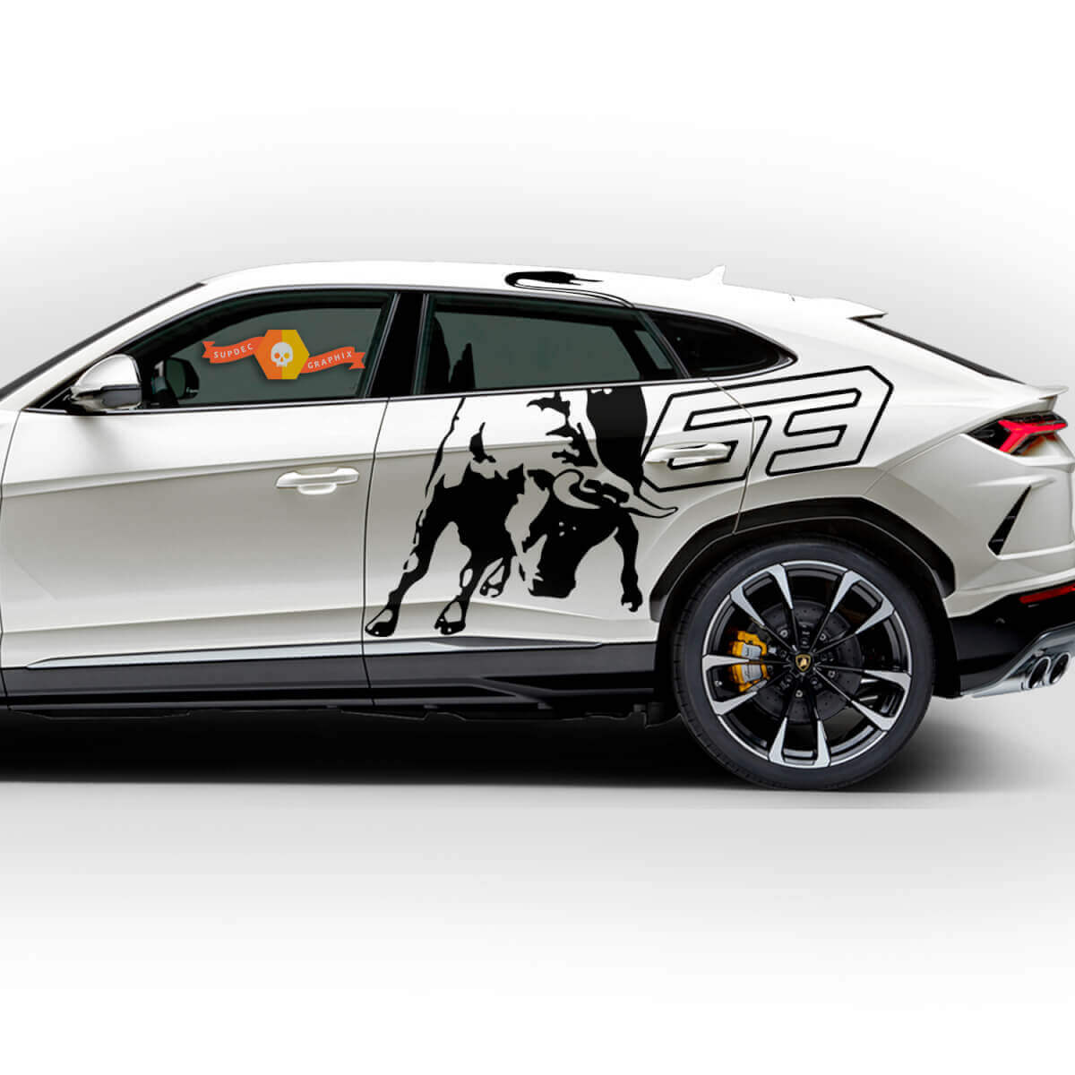 Vinilo de envoltura para puertas laterales con logotipo, pegatina, gráficos para Lamborghini Urus