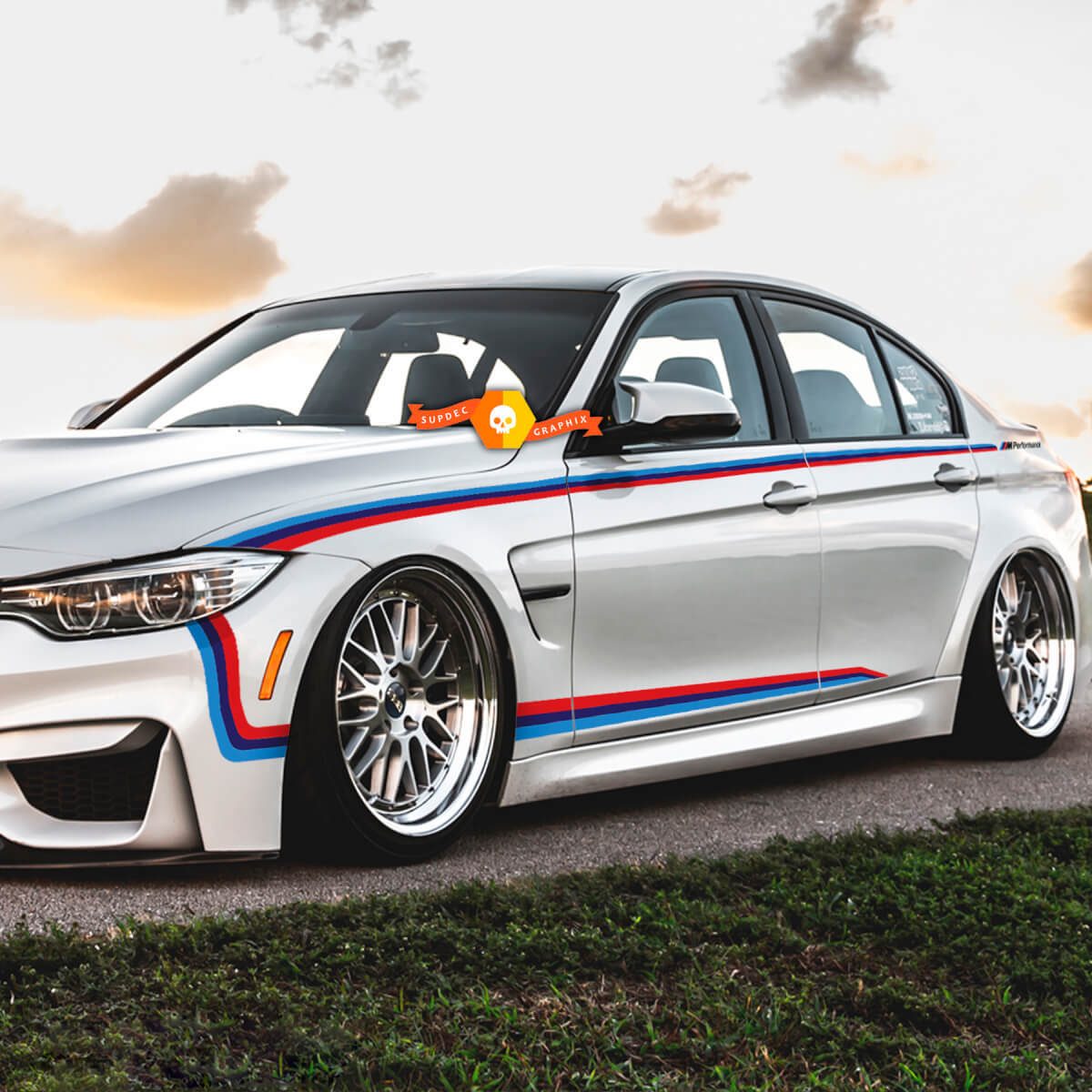 Combinar las puertas laterales de BMW Palabra de vinilo de guardabarros de parachoques