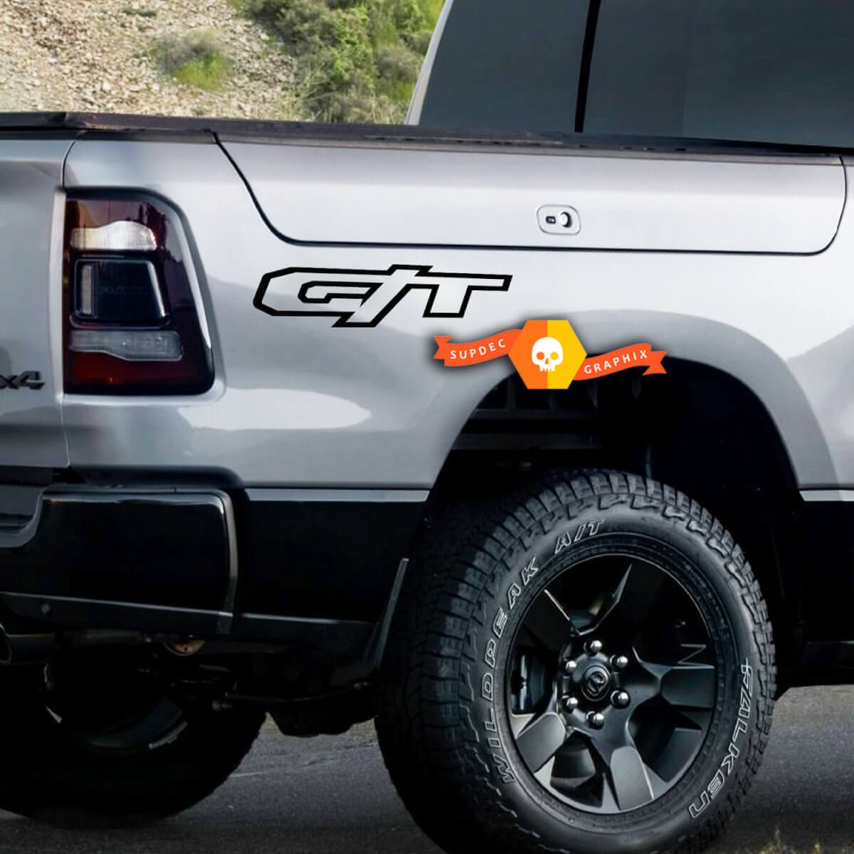 Kit de vinilos para los laterales de la caja G/T para Dodge RAM 1500 Laramie y Rebel