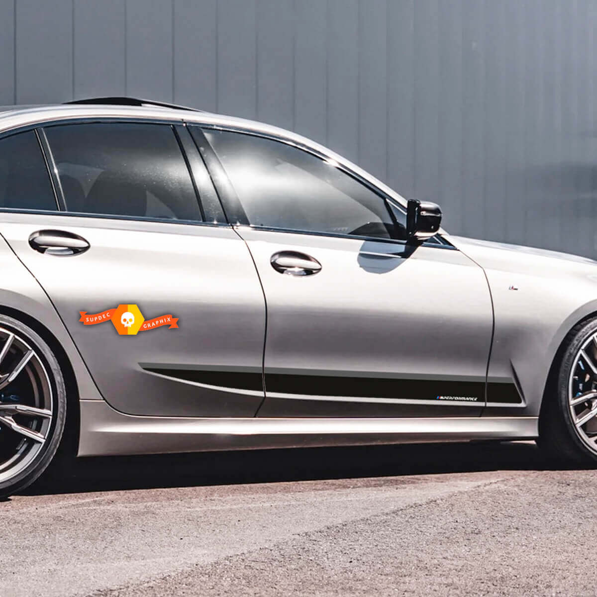 Calcomanía lateral de vinilo con franjas M Performance para BMW Serie 3 G20/G21 2018-presente