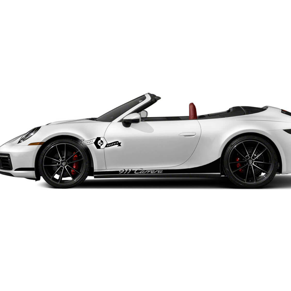 2 Porsche 911 Porsche Carrera Rocker Panel Extended Side Stripes Puertas Kits Calcomanías Pegatinas
