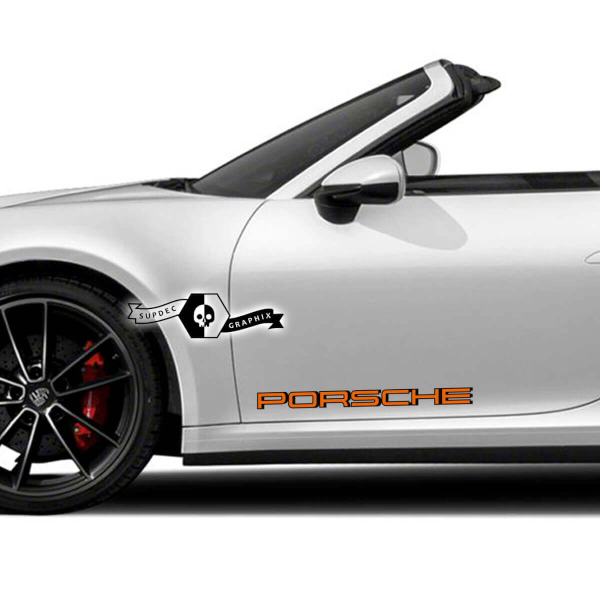 2 Porsche 911 Carrera 2 colores Shadow Side Doors Kits Decal Sticker
