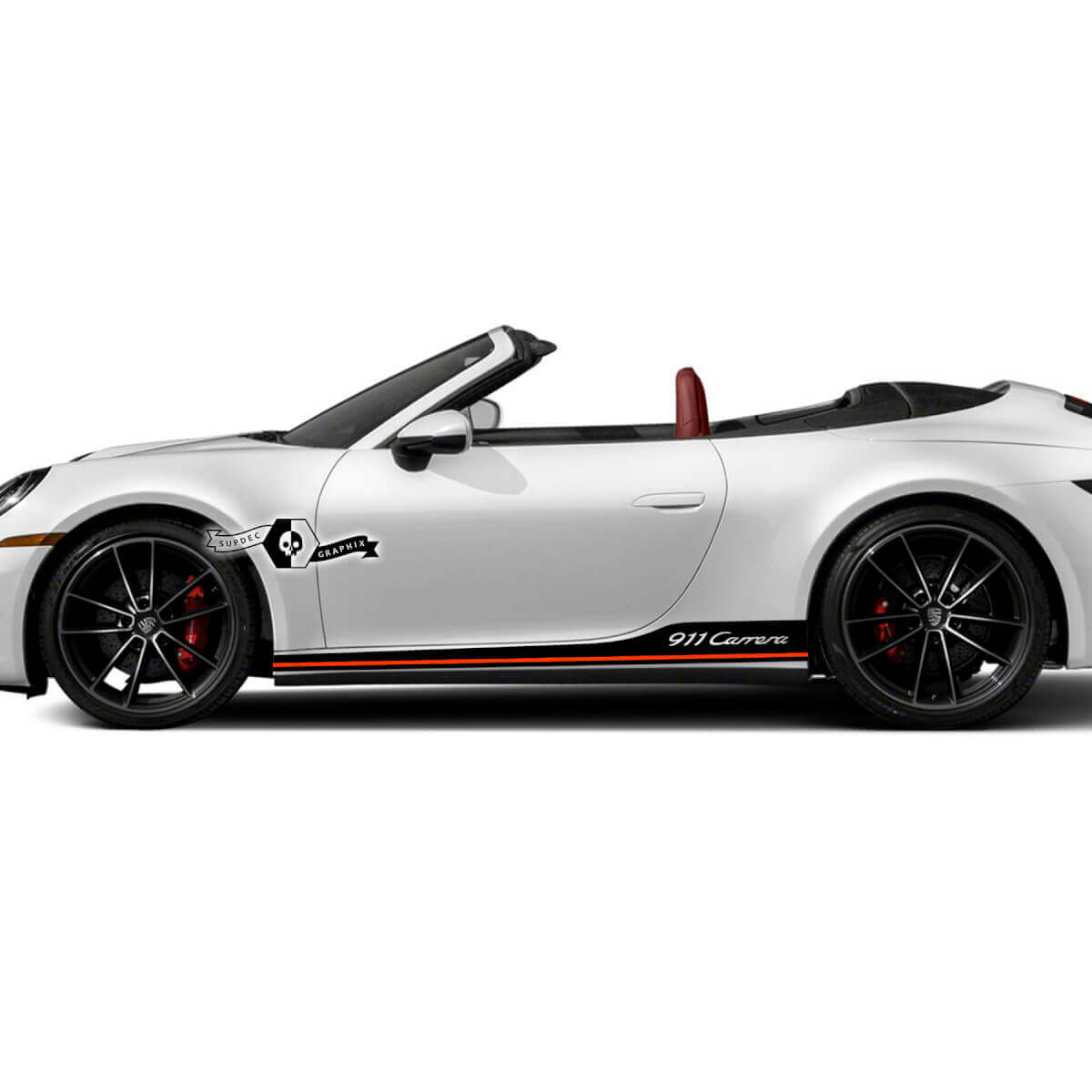 2 Porsche 911 Porsche Carrera Rocker Panel 2 colores Accent Line Side Stripes Doors Kits Decals Stickers
