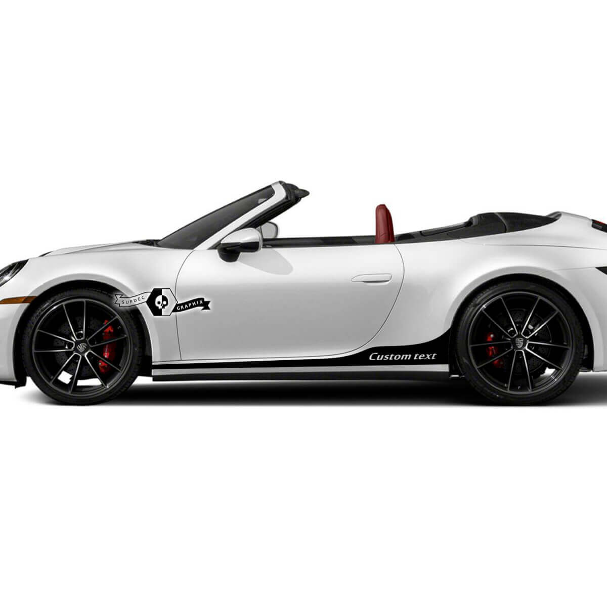 2 Porsche 911 Porsche Carrera Rocker Panel Extended Side Stripes Doors Bed Kits Calcomanías Pegatinas
