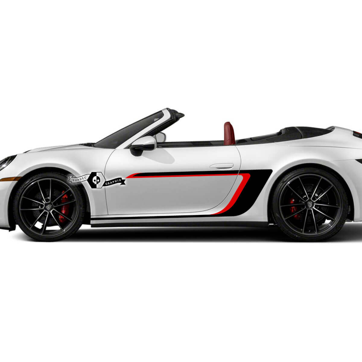 2 Porsche 911 Porsche Carrera 2 colores Accent Line Puertas laterales Kits Wrap Calcomanías Pegatinas
