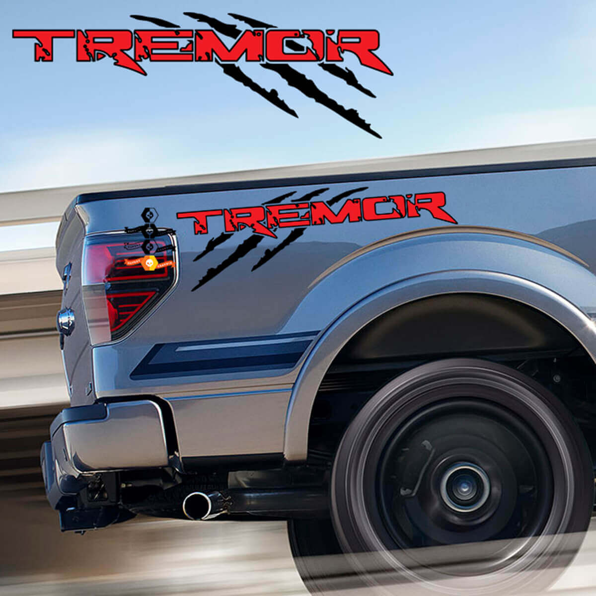 Calcomanía para Musclecar truck Tremor Scratches power truck Style con contorno - Offroad Stickers Truck Bed Side

