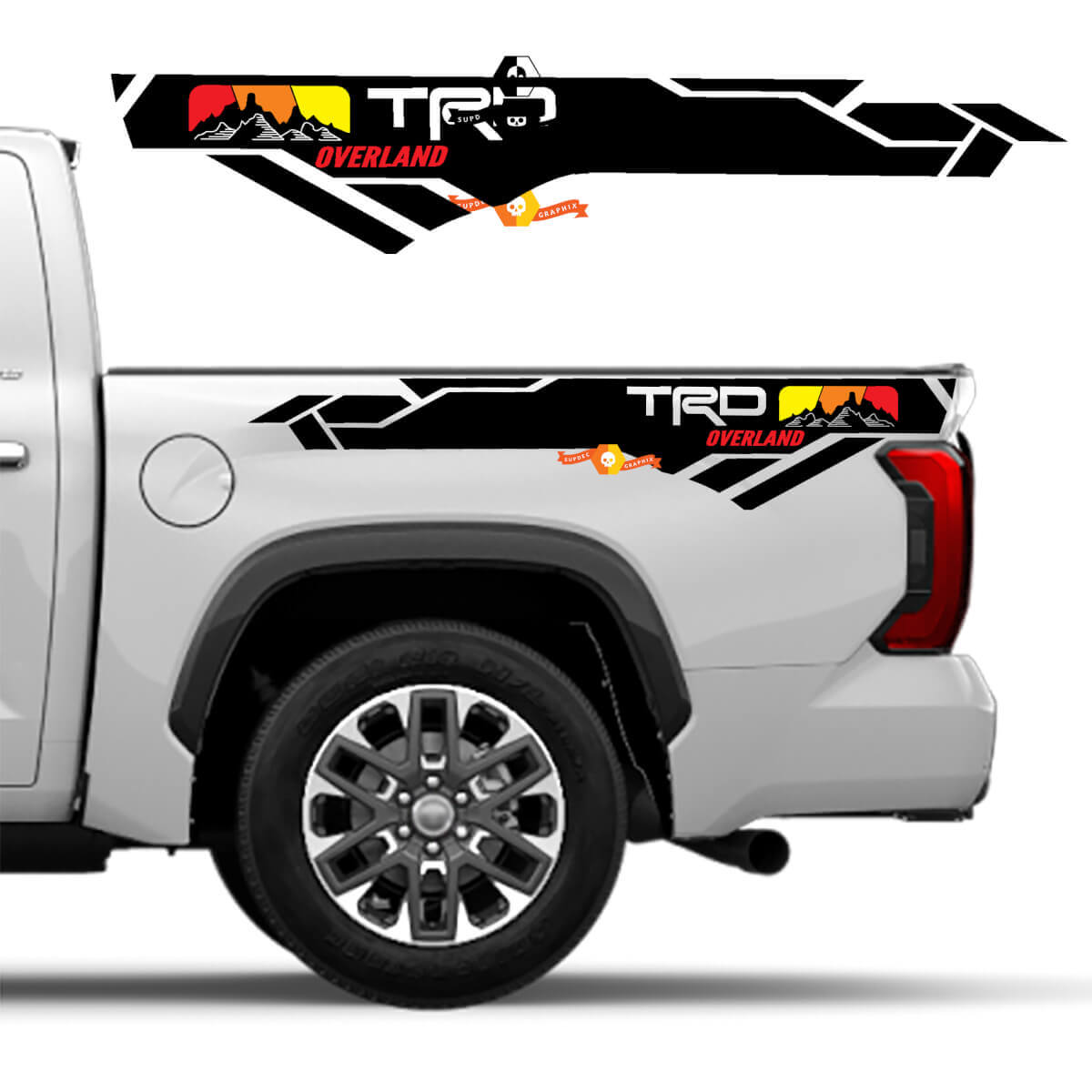 TRD Overland edition Mountain Vintage Colors BedSide Side Vinilo Pegatinas Calcomanía para Toyota Tundra 2022 2023 2024
