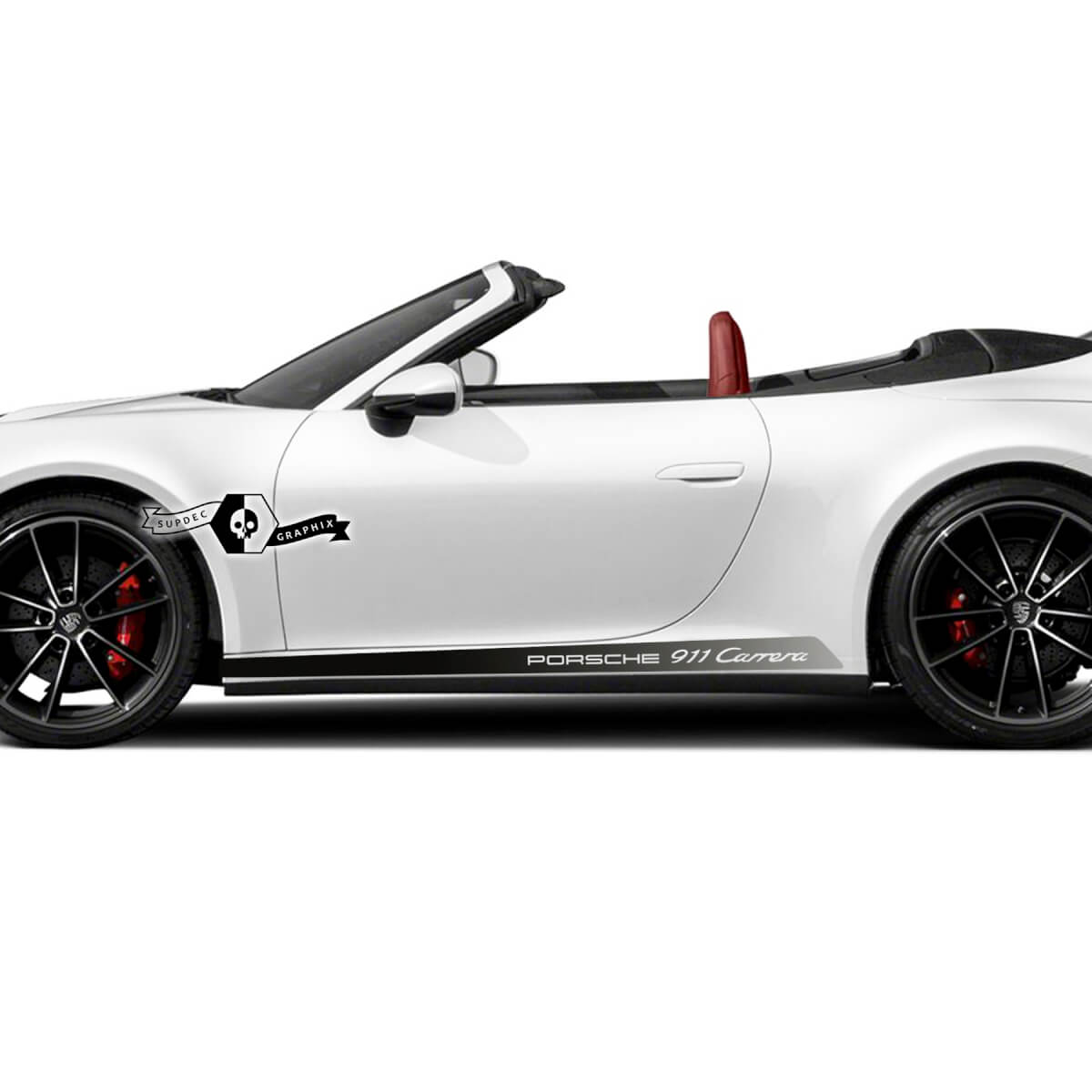 2 nuevo Porsche 911 Porsche Carrera Rocker Panel Sid Slim Gradient Stripes Doors Kit calcomanía pegatina
