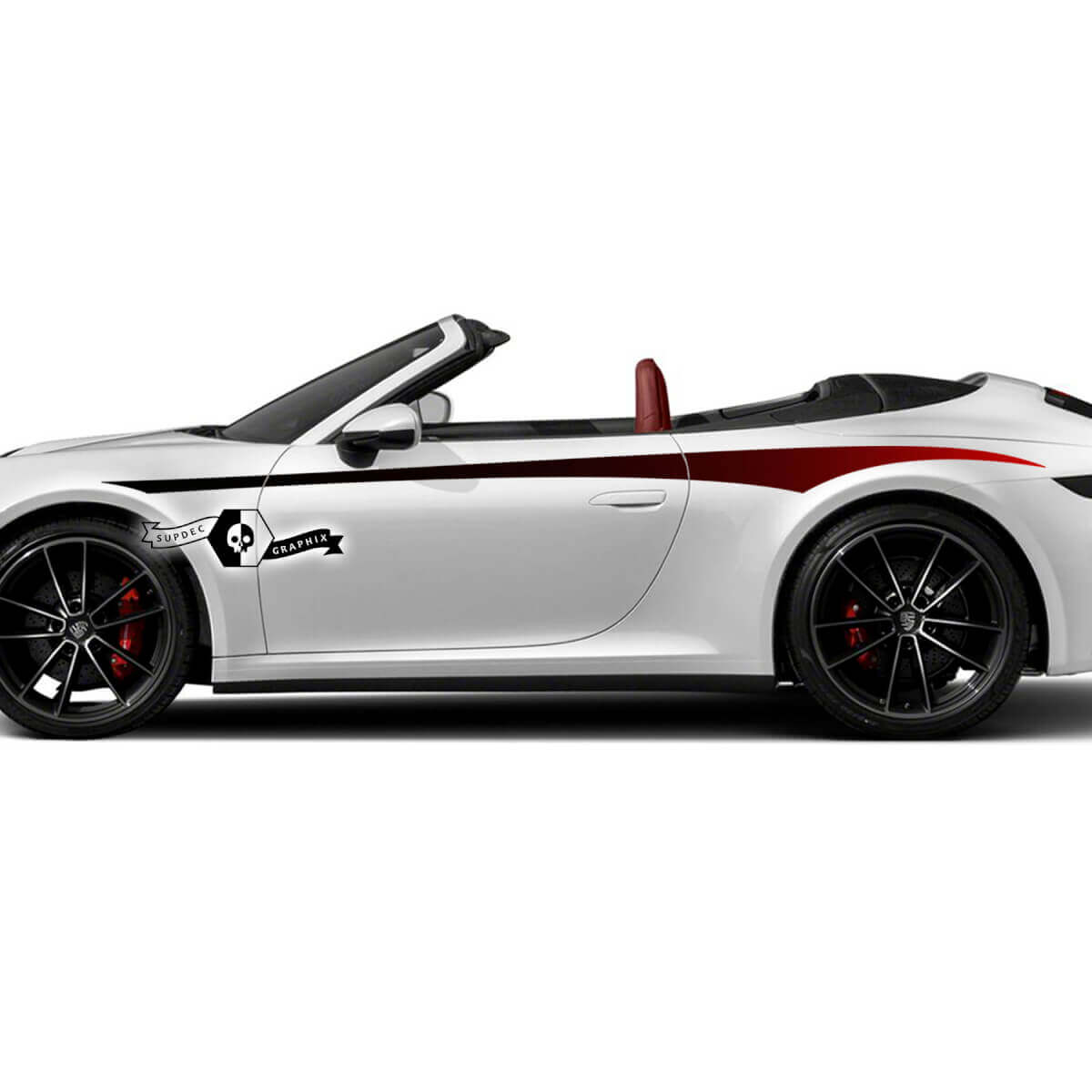 2 New Porsche 911 Porsche Carrera Gradient Stripes Doors Up Kit Calcomanía Pegatina
