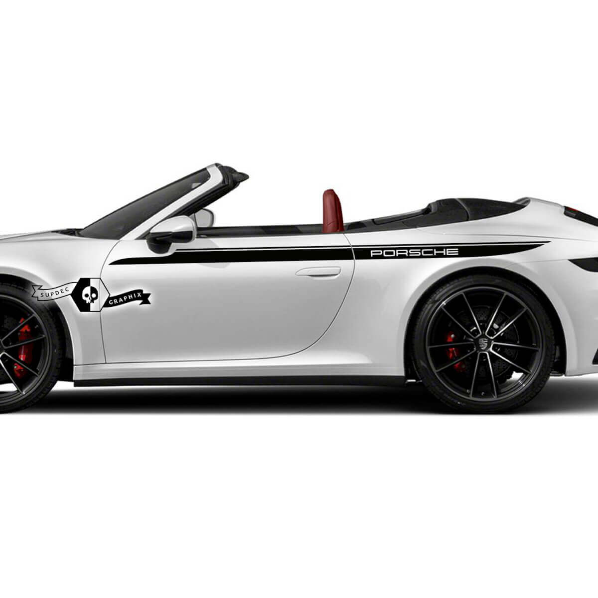 2 New Porsche 911 Porsche Carrera Stripes Doors Up Kit Calcomanía Pegatina
