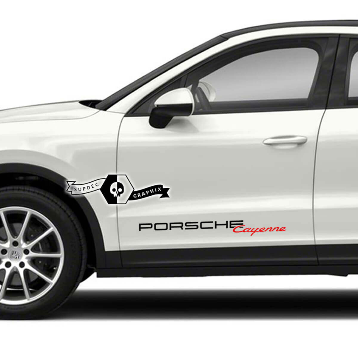 2 kits de puertas laterales Porsche Cayenne, pegatinas con logotipo, 2 colores

