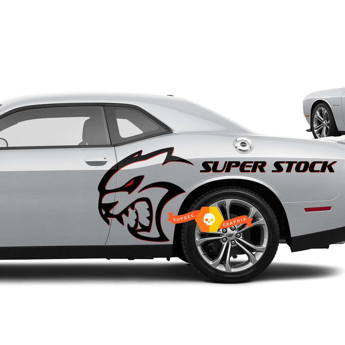 Calcomanías Laterales de Vinilo Hellcat Super Stock para Dodge Challenger o Charger