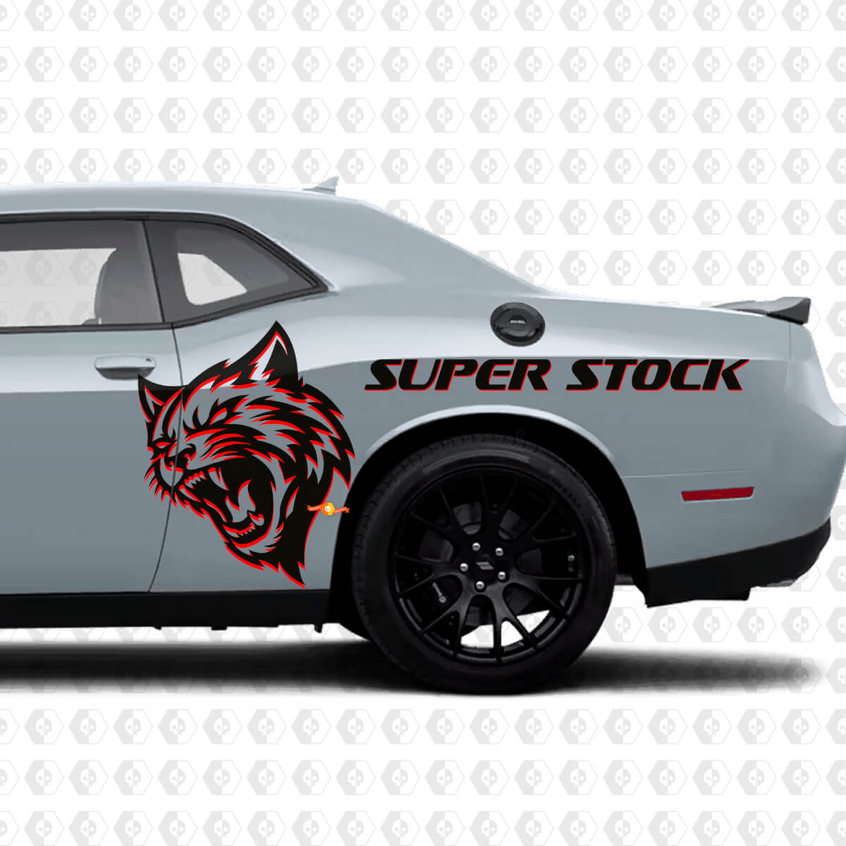 Kit de calcomanías de vinilo laterales Wildcat Super Stock para Dodge Challenger o Charger