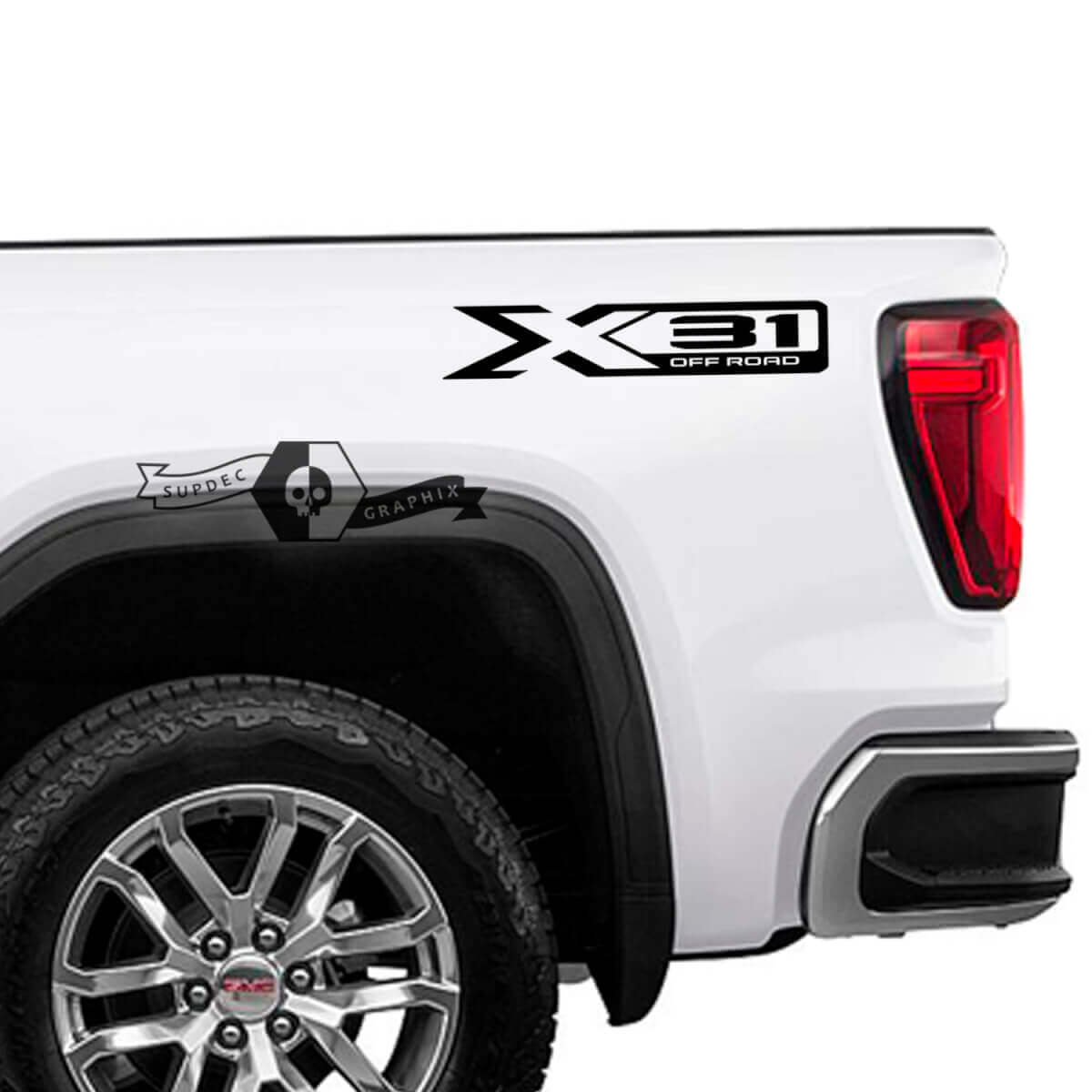Par de Calcomanías Lateral X31 Off Road para GMC Sierra 1500 2023