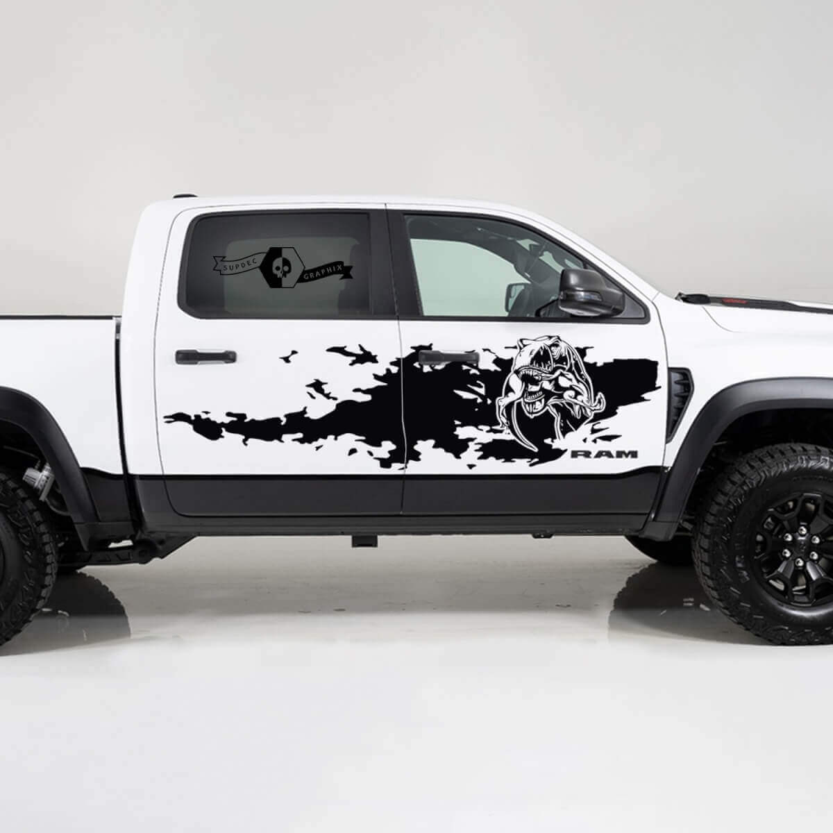Kit de vinilos laterales estilo salpicaduras de barro TRX para Dodge Ram1500 2021+