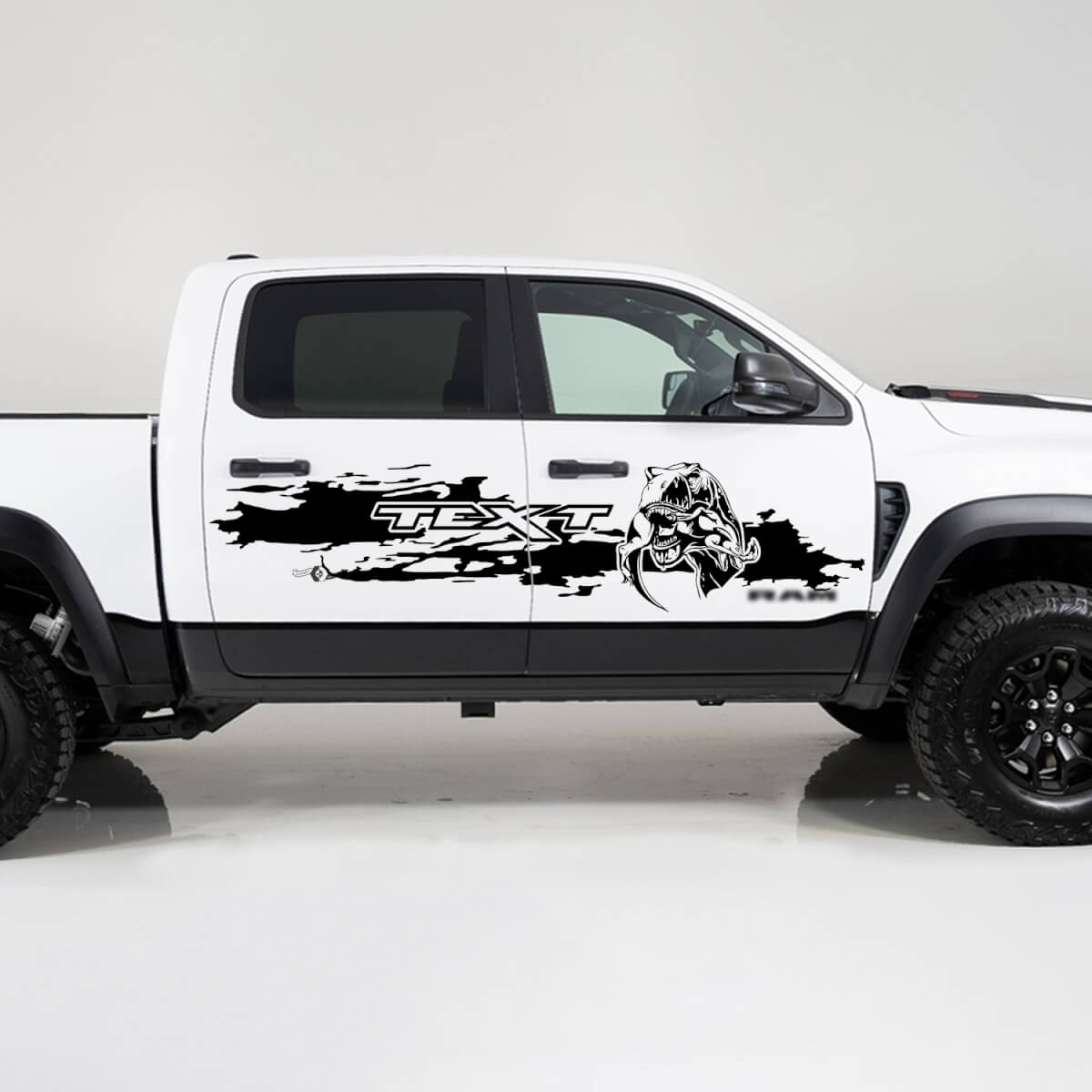 Etiqueta de vinilo lateral estilo destruido personalizado para Dodge Ram 1500
