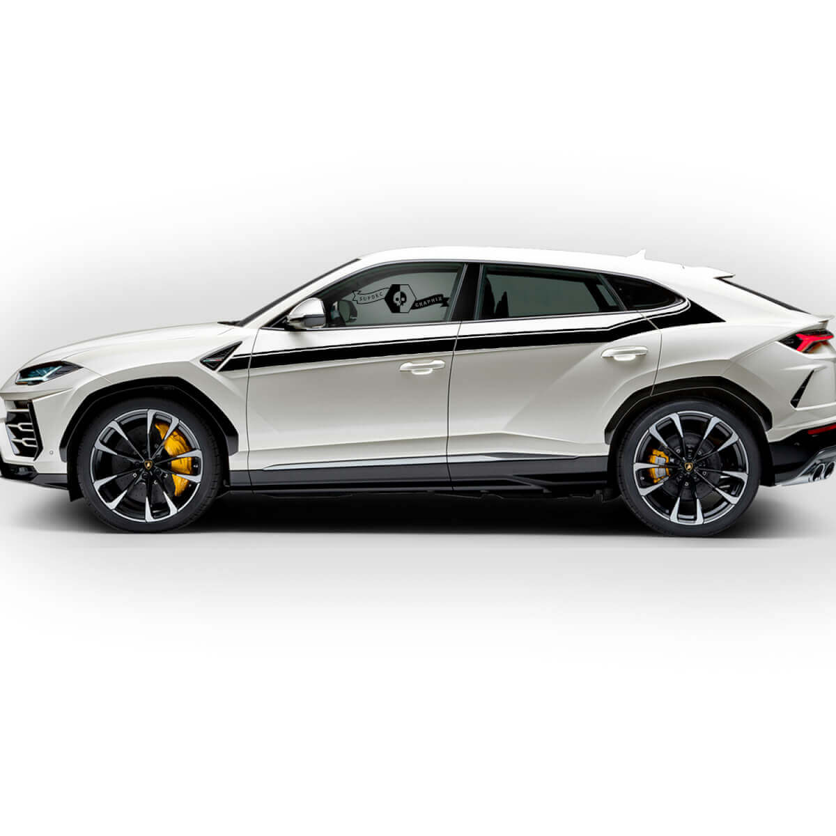 Par Lamborghini Urus 2021 2022 2023 Side Doors Up Flag Stripe Vinilo Calcomanía Gráficos

