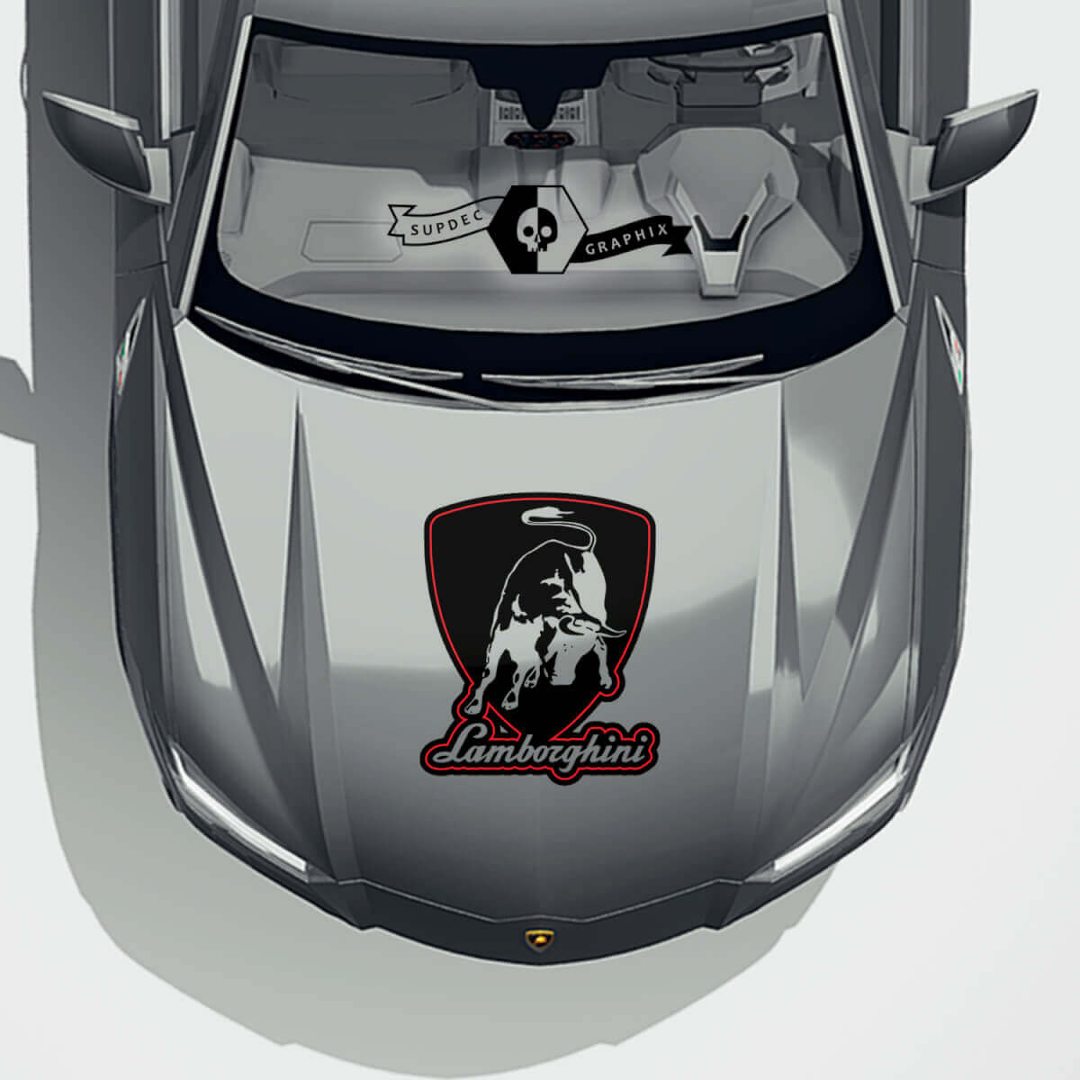 Lamborghini Urus 2021 2022 2023 Capó Logo Vinilo Calcomanía Calcomanía Gráficos Trim 2 Colores
