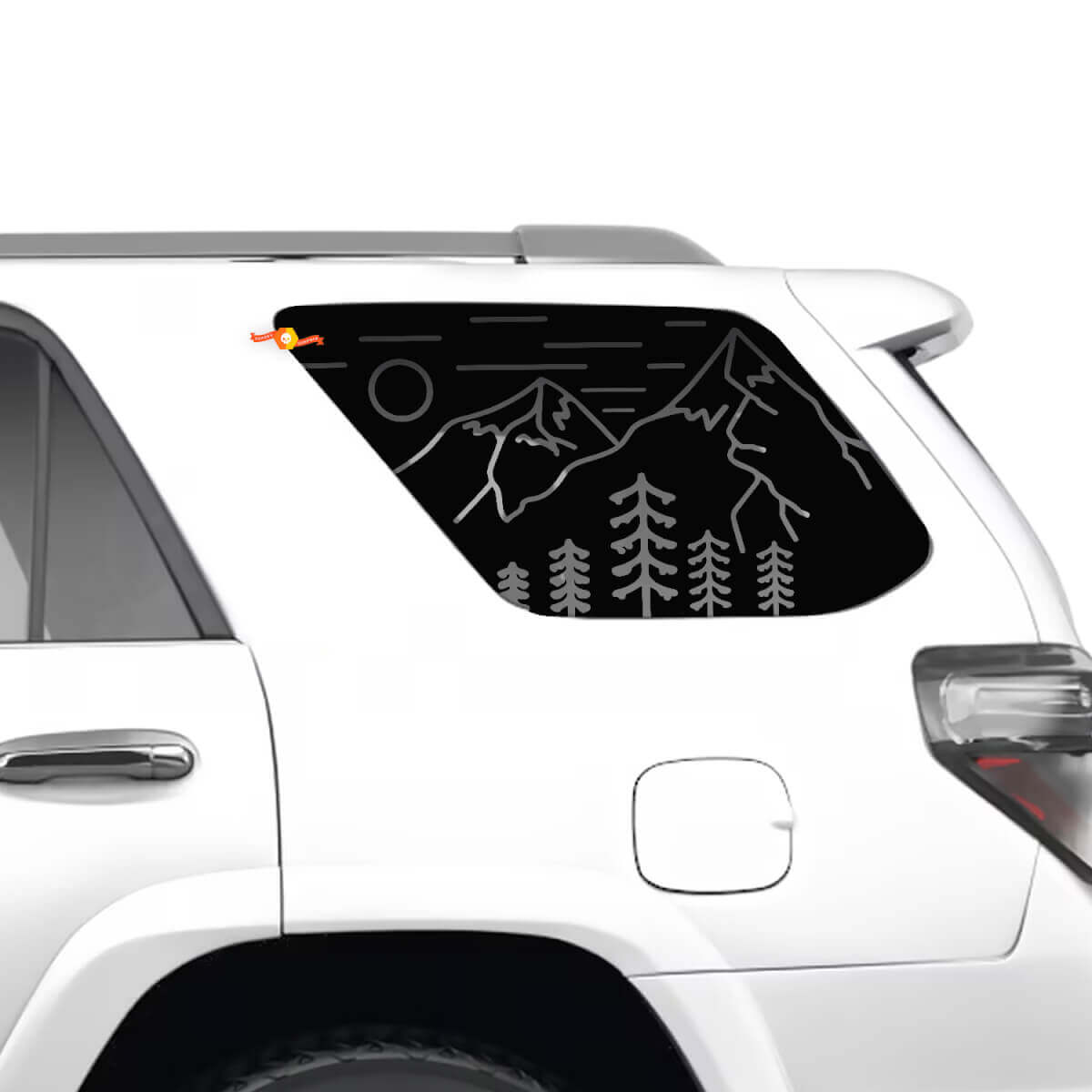 Adhesivo Vinilo para Ventana Lateral de Paisaje de Montañas y Bosque para Toyota 4Runner