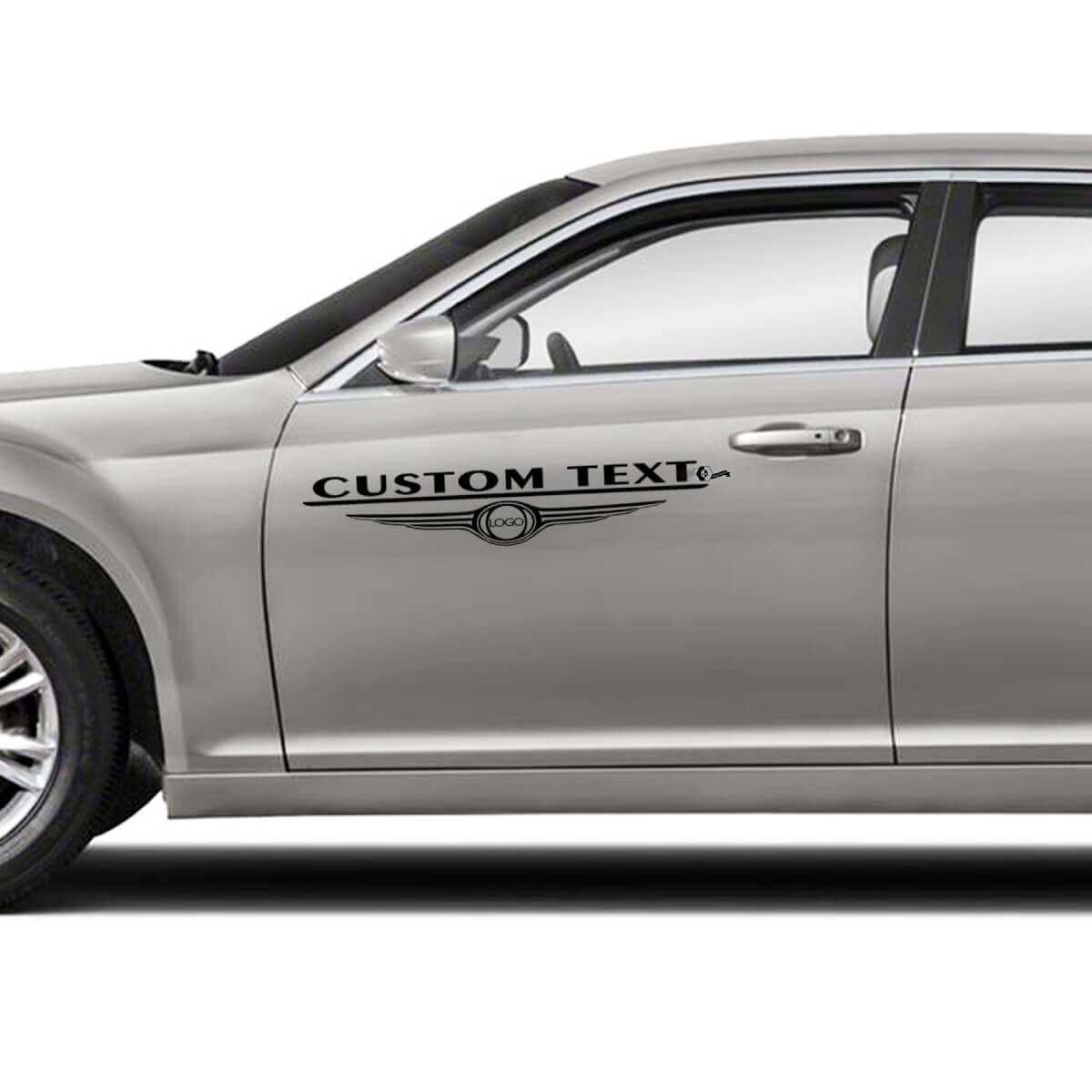Tu logotipo con texto personalizado Gráficos para puertas Calcomanías adhesivas vinilo para Chrysler 300