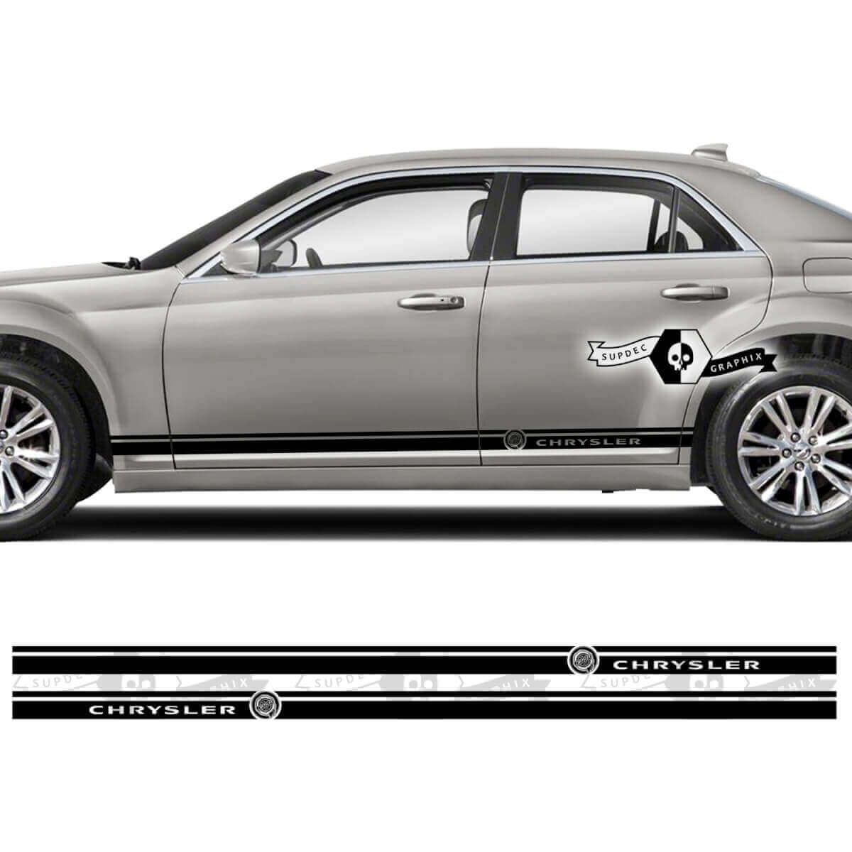 Par Chrysler 300 Rocker Panel Graphics Auto Lines Trim Vinilo Calcomanías Pegatinas
