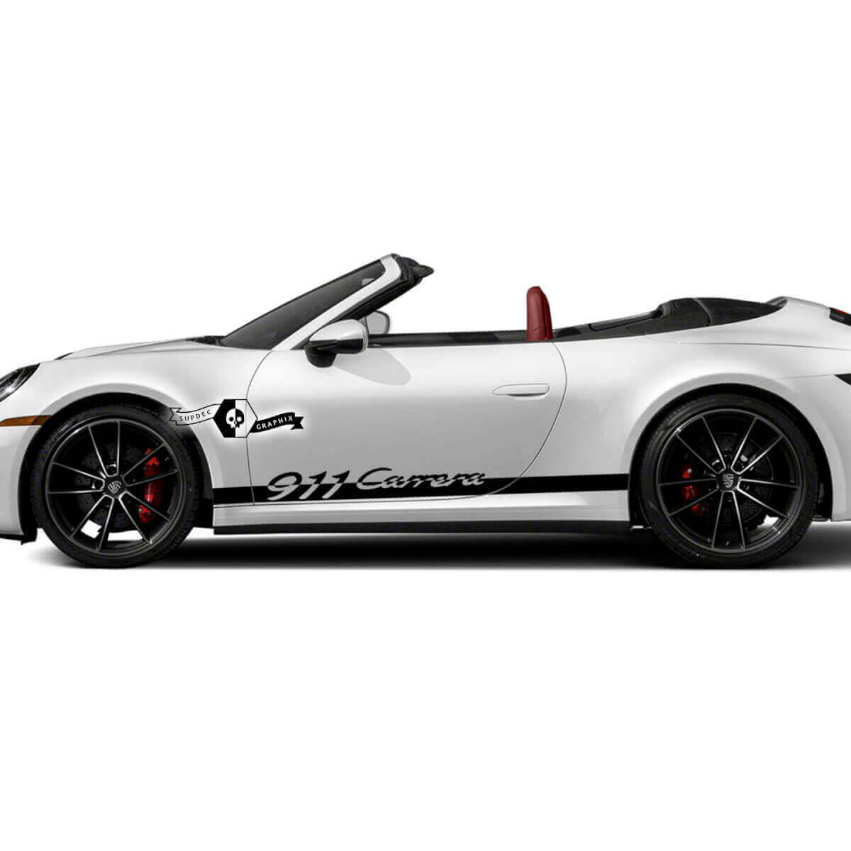 Par Porsche Porsche 911 Carrera Rocker Panel Side Stripes Doors Kit Calcomanías Pegatinas
