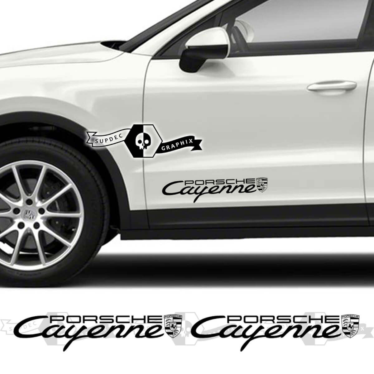 2x Porsche 2023 Porsche Cayenne Logo Calcomanía para puerta Pegatinas
