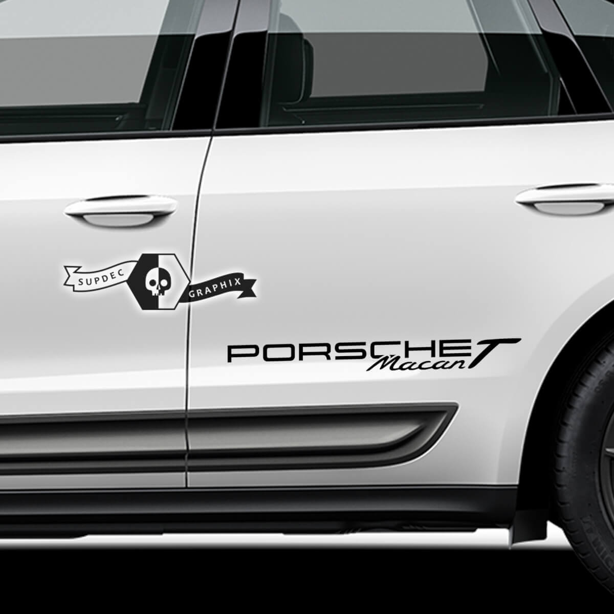 2x Porsche 2023 Porsche Macan Logotipo Calcomanía para puerta Pegatinas

