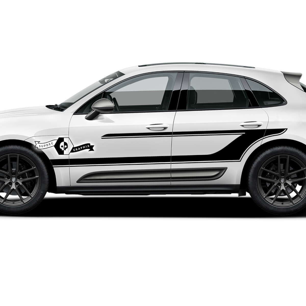 2x Porsche 2023 Porsche Macan T1 Side Trim Logo Stripes Puertas Calcomanías Pegatinas
