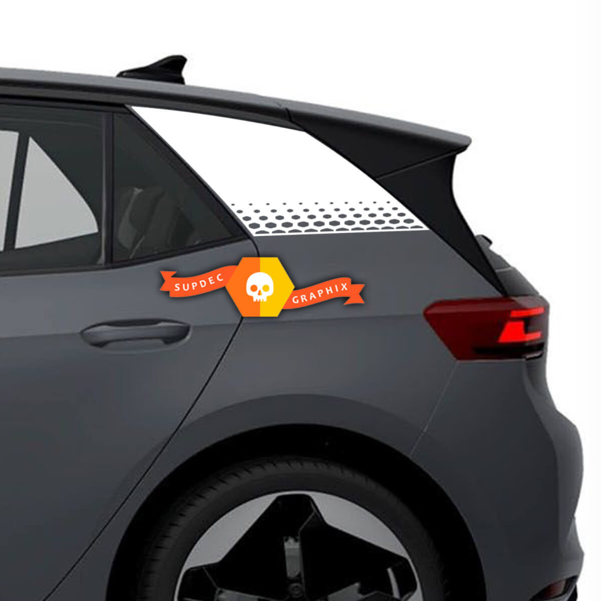 Par Volkswagen VW ID3 gráficos punteados guardabarros trasero vinilos pegatinas calcomanías
