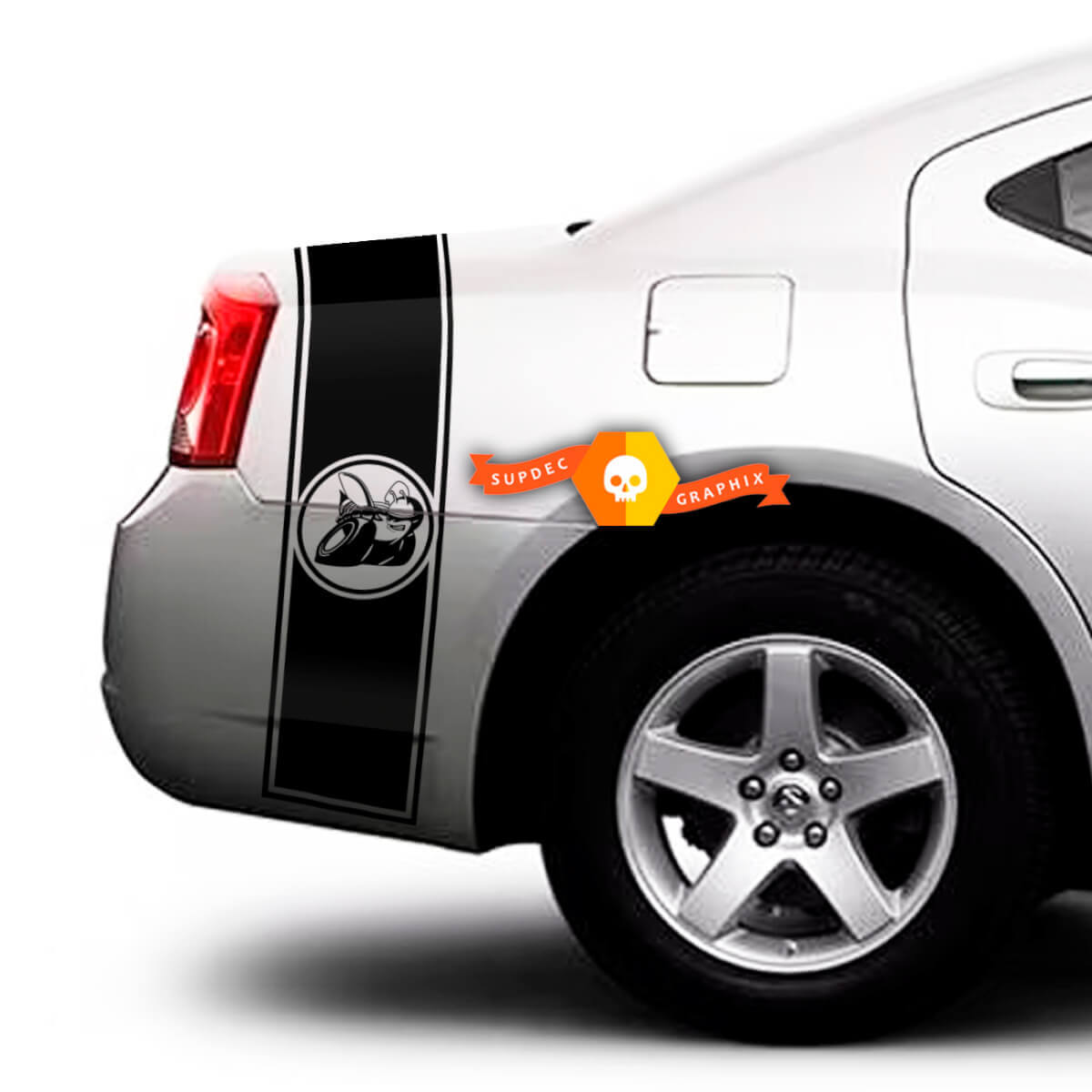 Dodge Charger Super Bee 2009 - 2015 Trunk Band Stripe Trim Decal Sticker Kit completo de gráficos
