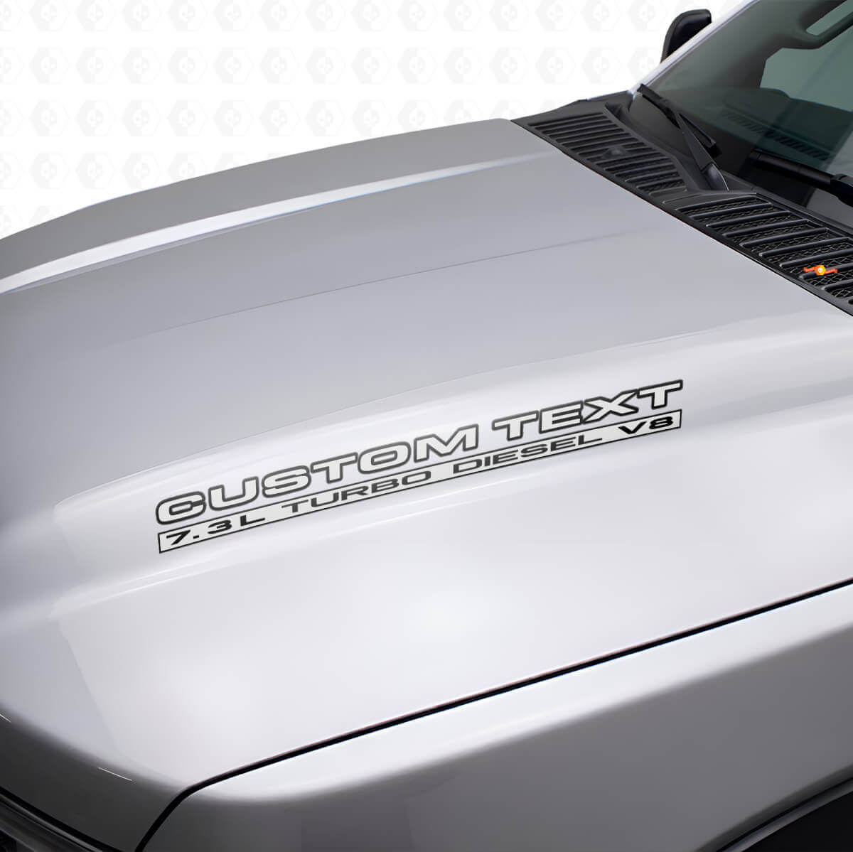 Calcomanía de vinilo para capó con letras contorneadas 7.3L Turbo Diesel V8 para musclecar y camión